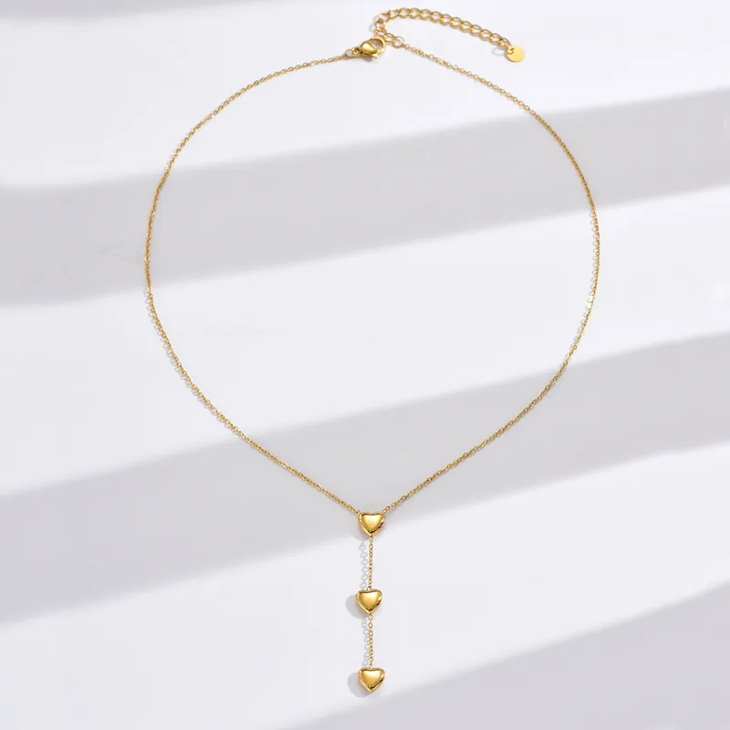 Wholesale Jewelry Casual Heart Shape 304 Stainless Steel lishing Plating Stainless Steel Necklaces