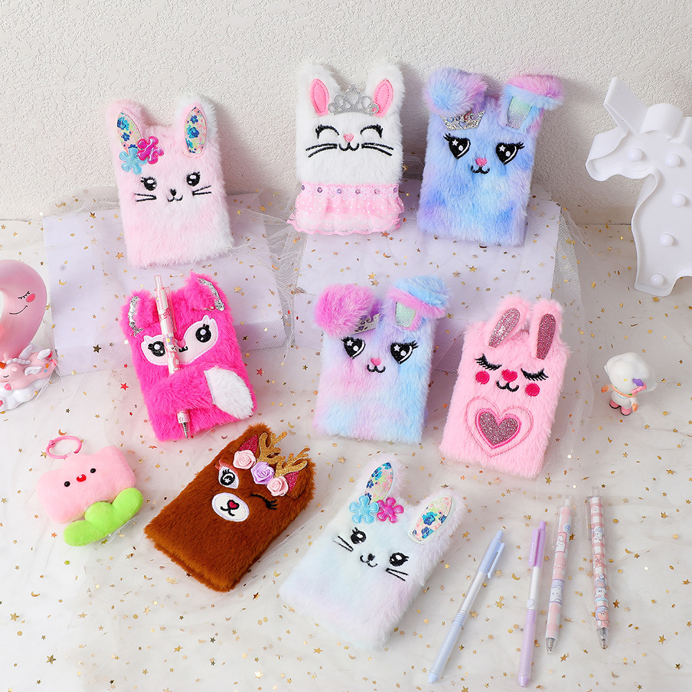 Wholesale rtable Mini Cartoon Plush Bunny Notebook