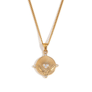 Side chain round sticky diamond tarot card-gold-love