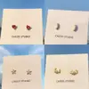 1 Pair Fashion Devil's Eye Crown Flower Inlay Copper Zircon Ear Studs
