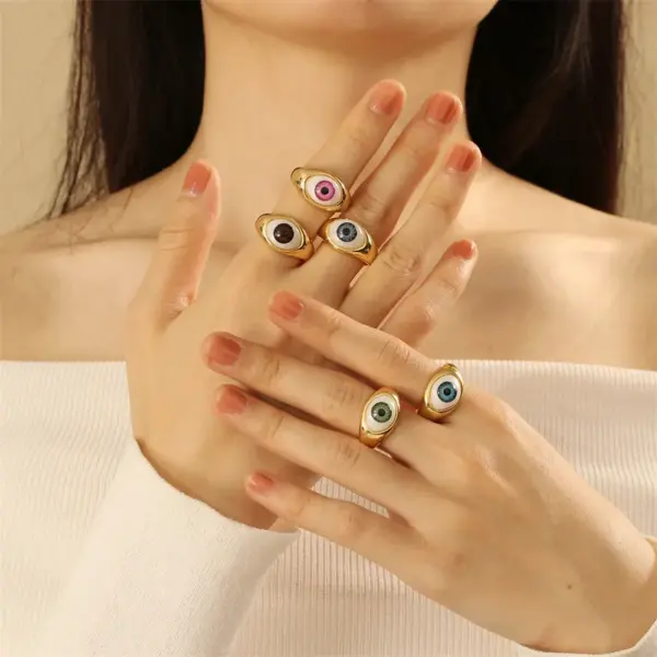 Wholesale Plastic Copper Geometric No Inlaid Rings