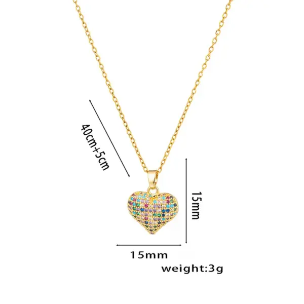 Wholesale PVD Coated Real Gold Plated Heart Shape 304 Stainless Steel Copper Elegant Lady Streetwear Waterproof Non Tarnish 304 Stainless Steel Pendant Necklace