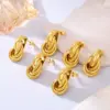 Wholesale PVD Coated Real Gold Plated 18K Gold Geometric 304 Stainless Steel Elegant Vacation Waterproof Non Tarnish Drop Earrings