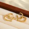 Wholesale 1 Pair Cute Basic Simple Style Irregular Heart Shape Plating 304 Stainless Steel 18K Gold Plated Earrings