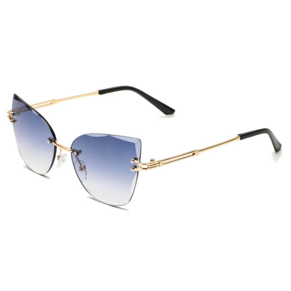 oly-6b5e3689ac38bbca1e8db520dcded024 Wholesale Cross-border in stock new frameless trim sunglasses fashion cat's eye gradient sunglasses Europe and the United States retro Internet red explosions