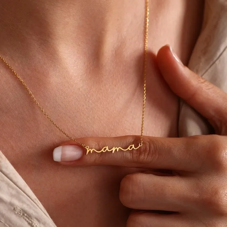 Wholesale 304 Stainless Steel Letter Ion Plating (IP) Stone-Free 18K Gold Plated Casual Simple Style Waterproof Non Tarnish Cable Chain Necklace