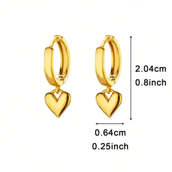 304 Stainless Steel Copper Geometric Heart Shape PVD Coated Real Gold Plated IG Style Sweet Waterproof Non Tarnish Plating Drop Earrings Earrings Ear Studs
