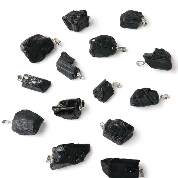 Natural Black Tourmaline Original Stone Pendant Irregular Pendant With Shape Tourmaline Ore Specimen Necklace Manufacturers