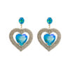 Wholesale diamond earrings women's alloy diamond double-layer love-shaped temperament earrings ear jewelry