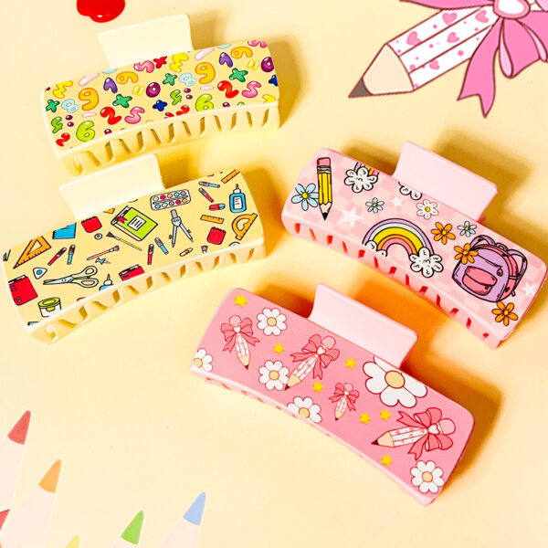 Wholesale Back to School Pencil and Book Print Leather Clip