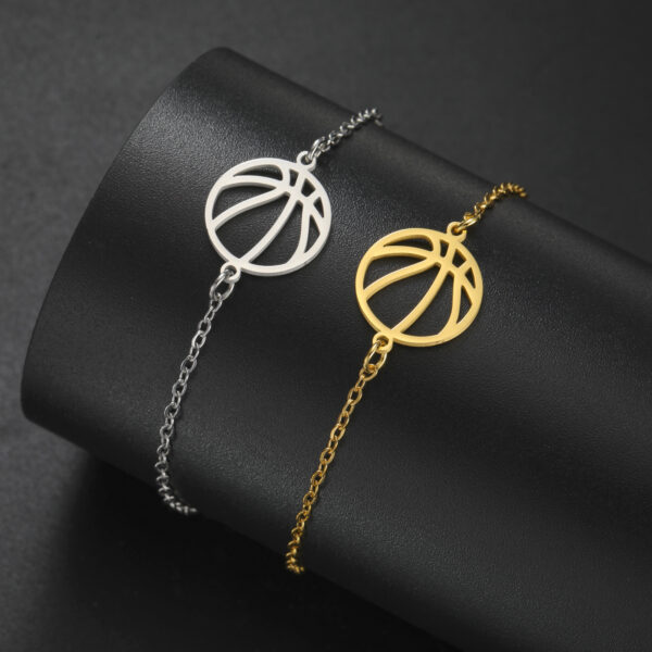 Wholesale Europe and the United States hot selling factory direct wholesale supply ladies jewelry double hole volleyball basketball pendant stainless steel bracelet