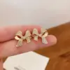 Wholesale Fashion Butterfly Bow Knot Copper Inlaid Zircon Artificial Pearls Earrings 1 Pair