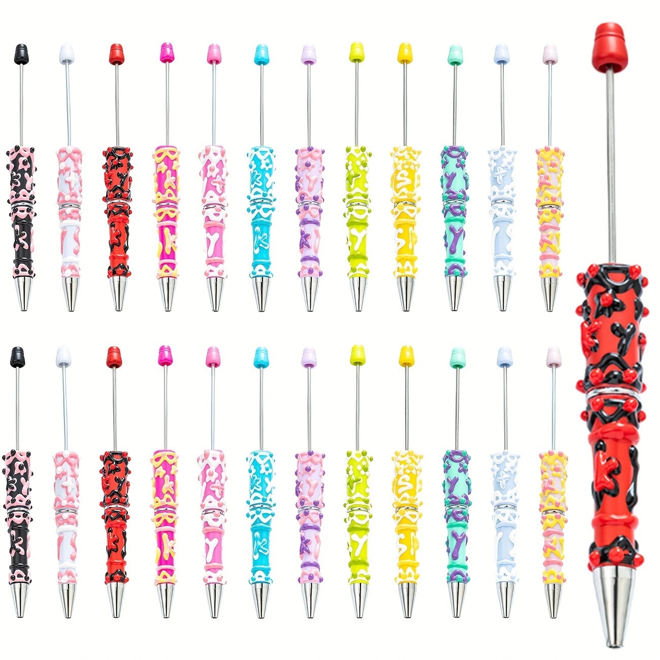 Wholesale Creative Cream Glue Hand-Painted Ballint Pen DIY Handmade Oil Ballint Pen Macaron Cream Color Cute Pen in Stock