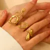 Wholesale Jewelry Simple Style Classic Style Solid Color 304 Stainless Steel Plating Rings
