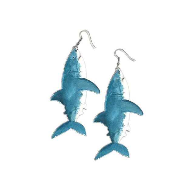 Wholesale Marine shark acrylic pendant earrings