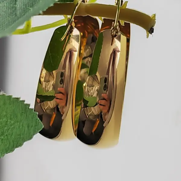 Wholesale PVD Coated 18K Gold Real Gold Plated Round 304 Stainless Steel Fashion Waterproof Non Tarnish 304 Stainless Steel Earrings