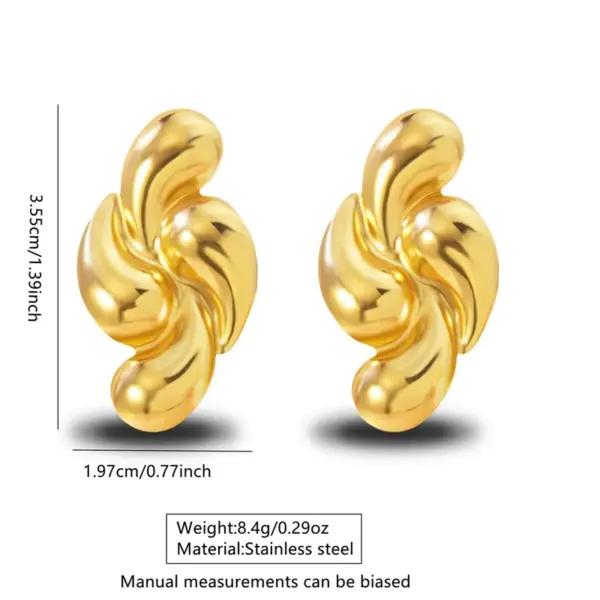 201 Stainless Steel 304 Stainless Steel Geometric Heart Shape Flower Electroplating Stone-Free Imitation Gold Simple Style Classic Style Irregular Hollow Out Multicolor-Golden Yellow Ear Studs