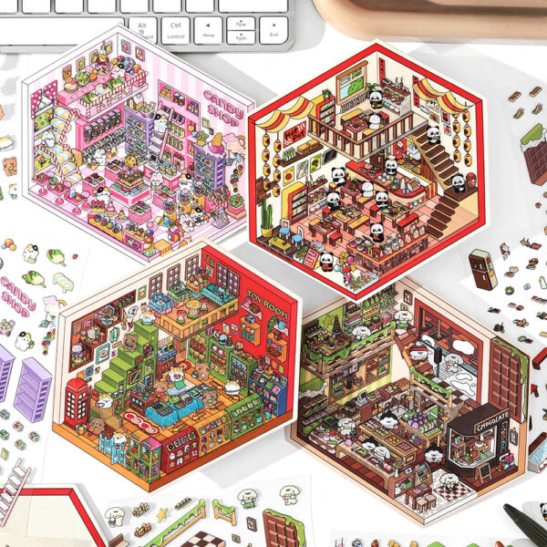 Wholesale InfeelMe's 4th Bomb Series 2.5D Landscape Sticker Cute Hand Account diy Scene Decoration in Business Today