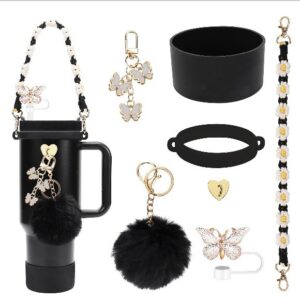 Resin butterfly straw cap set 4