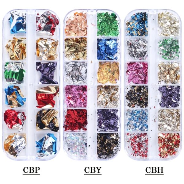 Wholesale Butterfly Mica Platinum Fragment Hexagonal Nail Jewelry Patch