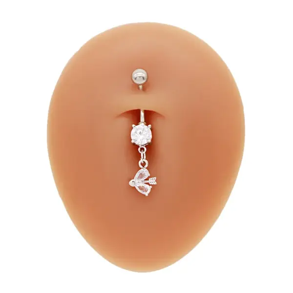 Wholesale 1 Piece 316L Stainless Steel Alloy Resin Rhinestones Glass Belly Rings Star Moon Heart Shape Waterproof Non Tarnish Surgical Steel White Gold Plated Women's