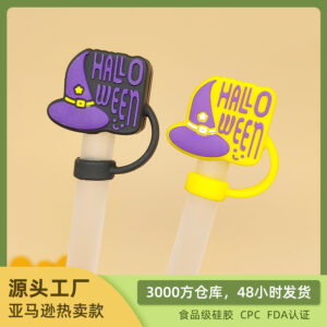 Wholesale New stanley Straw Cover Halloween Straw Cap Food Grade Silicone Straw Cover Straw Cap