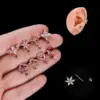 Wholesale 316L Stainless Steel Copper Zircon Ear Cartilage Rings & Studs Geometric Waterproof Non Tarnish Surgical Steel Women'S
