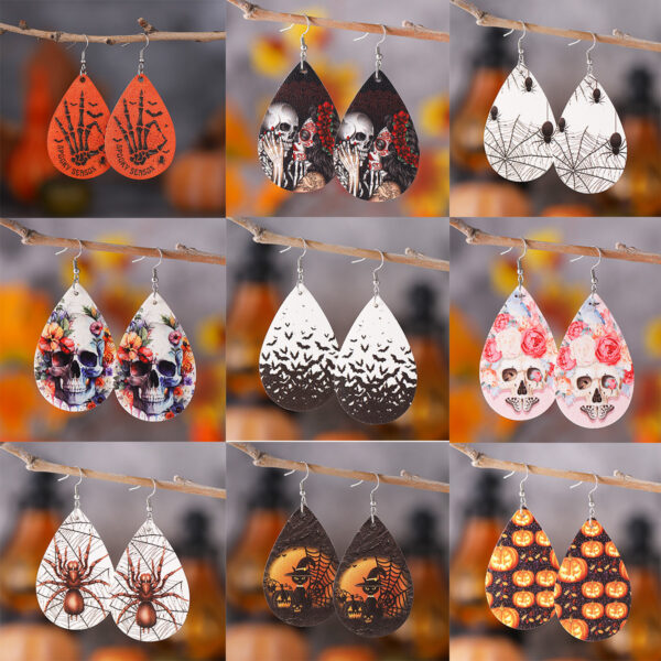 Wholesale Halloween Gothic Leather Earrings