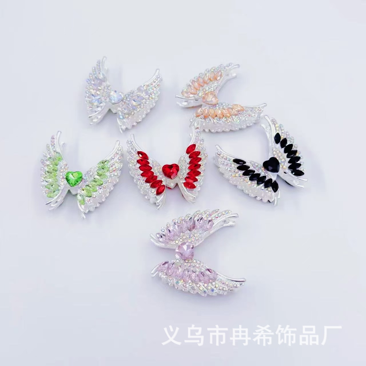 Wholesale Cross-Border New Angel Wings Crystal Full Diamond High-End Alloy DIY Wearable Pen Mobile Phone Chain Car Pendant