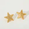 Wholesale 1 Pair Elegant Cute Artistic Pentagram 304 Stainless Steel 18K Gold Plated Ear Studs