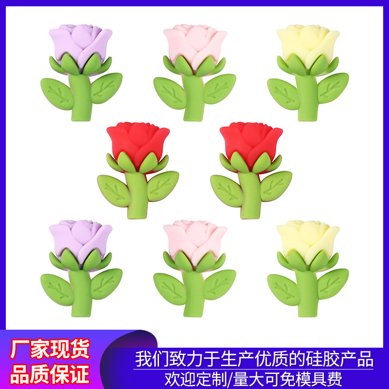 Wholesale Rose silicone beads