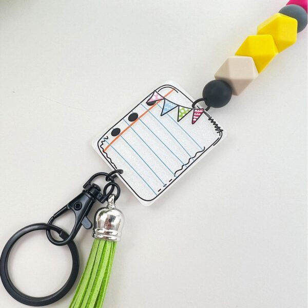 Wholesale Silicone beaded notebook lanyard keychain