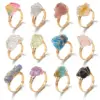 Women'S Crystal Healing Irregular Rings Healing Crystals Jewelry