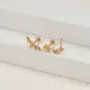 Wholesale 1 Piece Lip Rings Casual Leaf 304 Stainless Steel Plating 18K Gold Plated