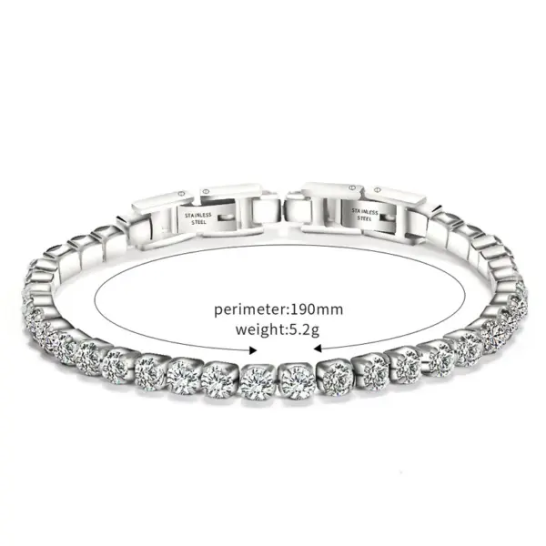Wholesale Fashion Round Titanium Steel Inlay Zircon Bracelets 1 Piece