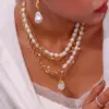 Wholesale 304 Stainless Steel Geometric PVD Coated 18K Real Gold Plated Basic Simple Style Classic Style Waterproof Non Tarnish Necklace