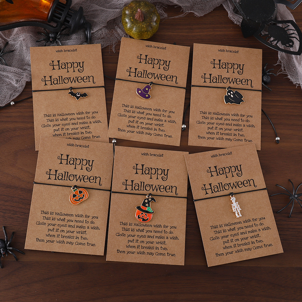 Wholesale New pumpkin ghost skull woven bracelet, a unique and exaerated series pendant jewelry, available on Amazon cross-border e-commerce platforms