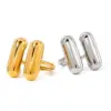 Wholesale Jewelry Vacation Simple Style IG Style Solid Color 316 Stainless Steel 18K Gold Plated PVD Coated Plating Open Rings