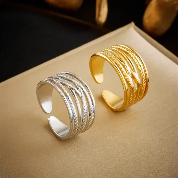 Wholesale Jewelry Basic Cross Star 304 Stainless Steel 18K Gold Plated Gold Plated Stainless Steel Rings
