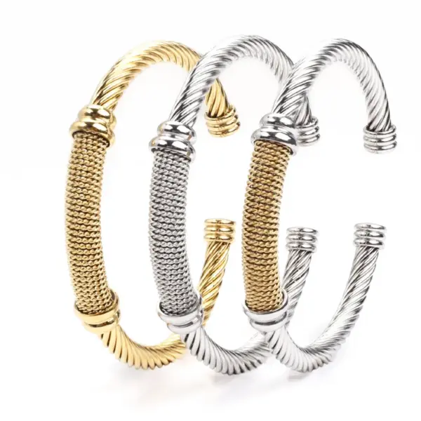 Wholesale Fashion C Shape Stainless Steel Plating Bangle