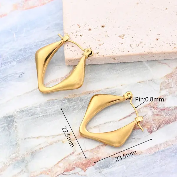 Wholesale 1 Pair/Package IG Style Casual Simple Style Geometric Simple Solid Color Irregular Polishing Plating 304 Stainless Steel 18K Gold Plated Earrings