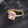Wholesale Jewelry Elegant XUPING Square Copper Artificial Gemstones 18K Gold Plated Inlay Open Rings