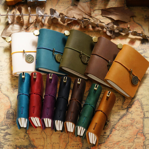 oly-6be84aa0f7191fee5a6dc7e0d51f9c85 Wholesale Mini cute rtable aount book handmade leather notebook