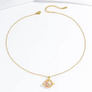 X1710 Pink Planet Necklace