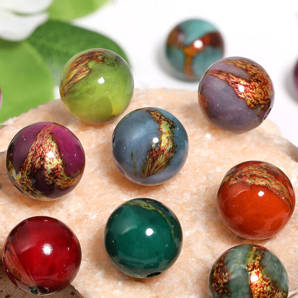 Wholesale Gilded lacquered acrylic beads