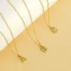 Wholesale PVD Coated 18K Gold Plated Letter Titanium Steel Simple Style Classic Style Waterproof Non Tarnish Titanium Steel Pendant Necklace