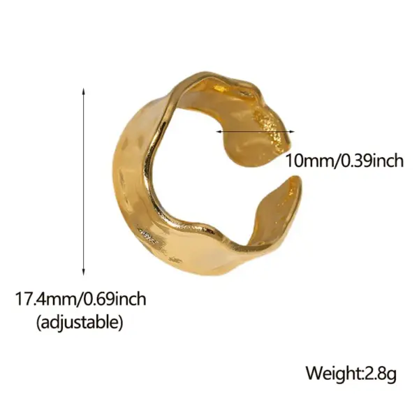 Wholesale Jewelry Fashion Solid Color 304 Stainless Steel 18K Gold Plated Plating Stainless Steel Rings