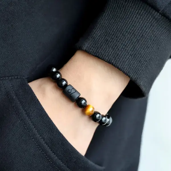 Simple Style Contion Natural Stone Beaded Carving Bracelets