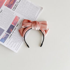Pink gold velvet fabric headband