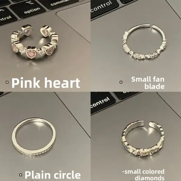 Copper Zircon Heart Shape Rings